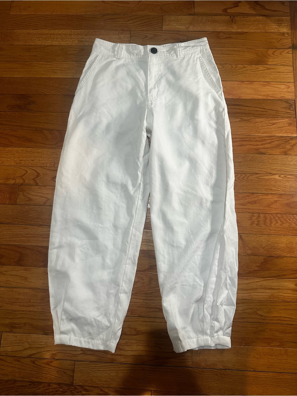 Zara White‎ Cropped Balloon Pants Viscose XS